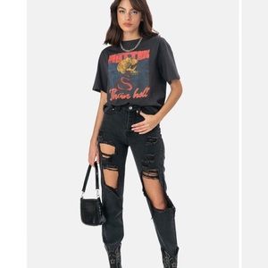 Boyfriend jeans in Black Distressed/Ripped